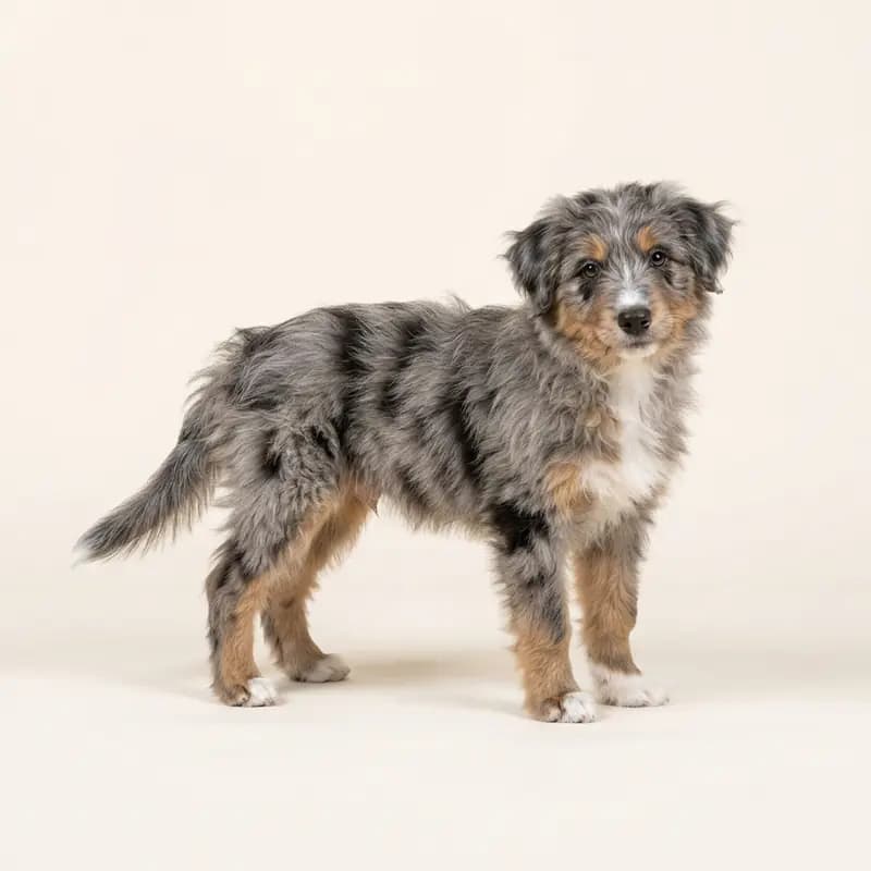 比利牛斯牧羊犬（长毛） Welpe in 蓝色大理石（Blue Merle）