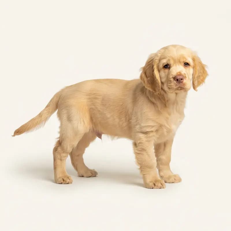 克伦伯猎犬 Welpe in 黄色