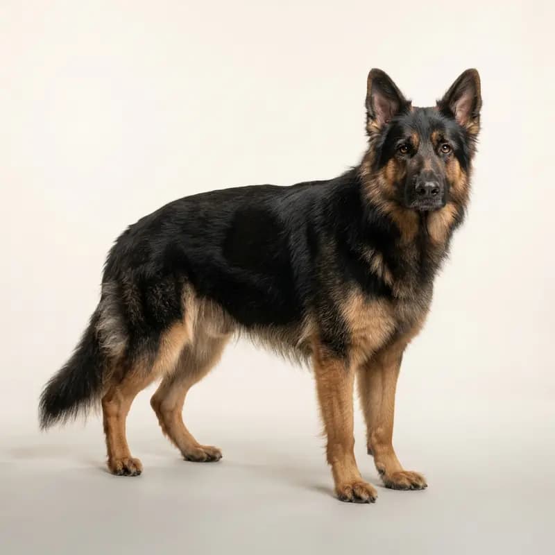 İki renkli renginde yetişkin Eski Alman Çoban Köpeği