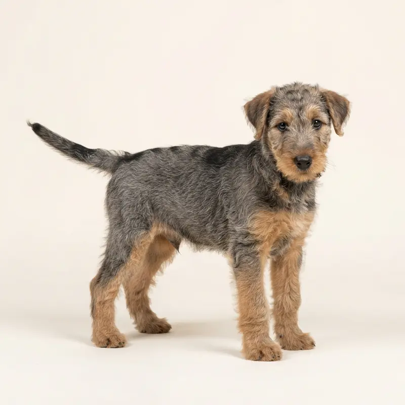 Airedale Terrier-hvalp i farven Grizzle