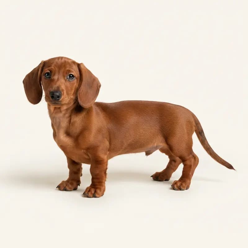 腊肠犬（短毛） Welpe in 红色