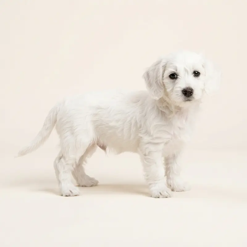 Doxiepoo puppy in 白色