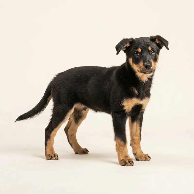 工作凯尔比犬 Welpe in 黑褐双色