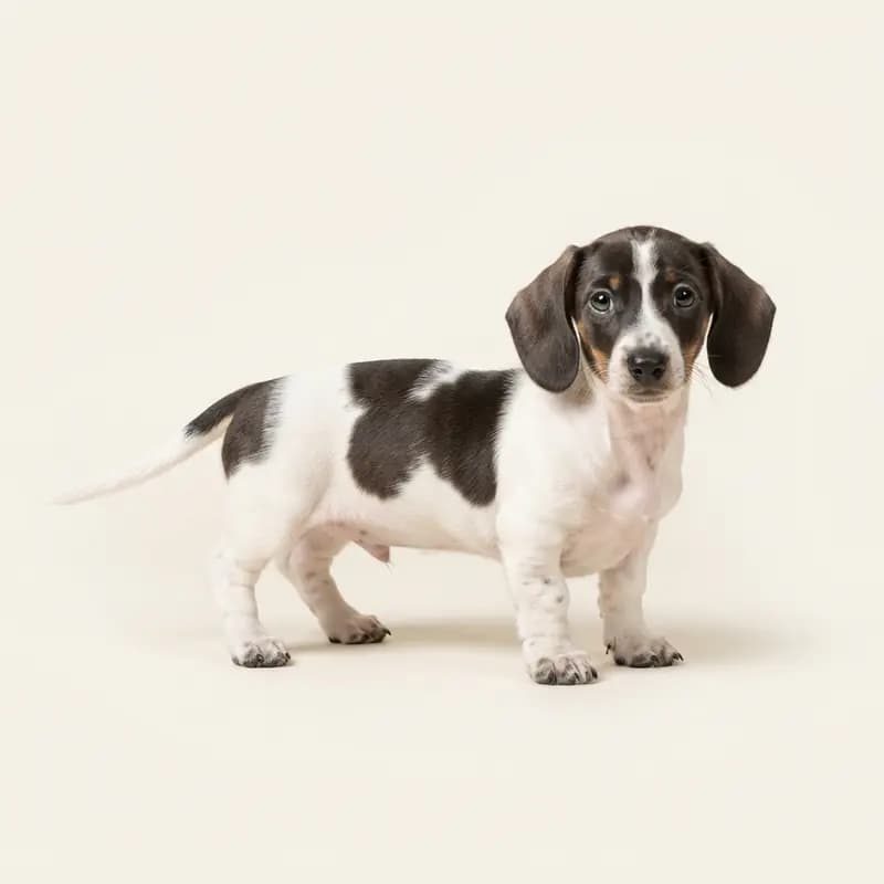 迷你腊肠犬（短毛） Welpe in 花斑色