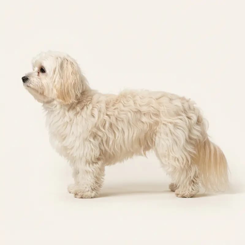 长毛毛型的马耳他贵宾犬（马耳他犬 x 贵宾犬）