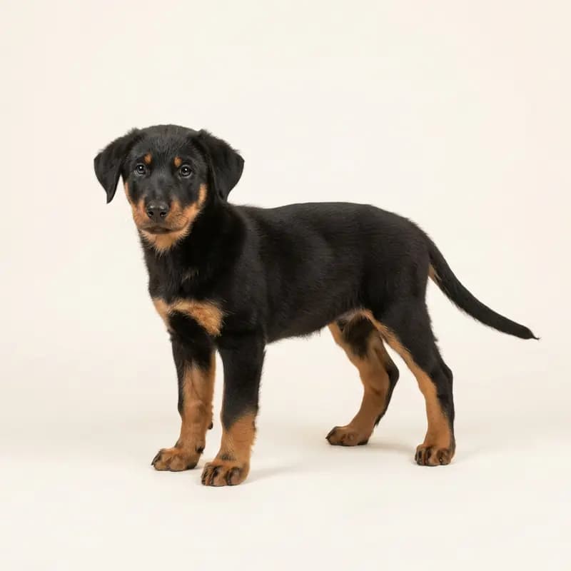博斯牧羊犬 Welpe in 黑褐双色