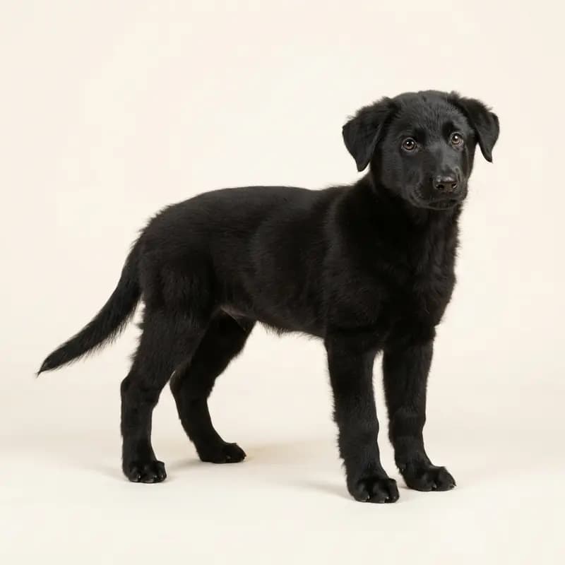 Perro de Pastor Mallorquín (Perro pastor de Mallorca) Welpe in Negro