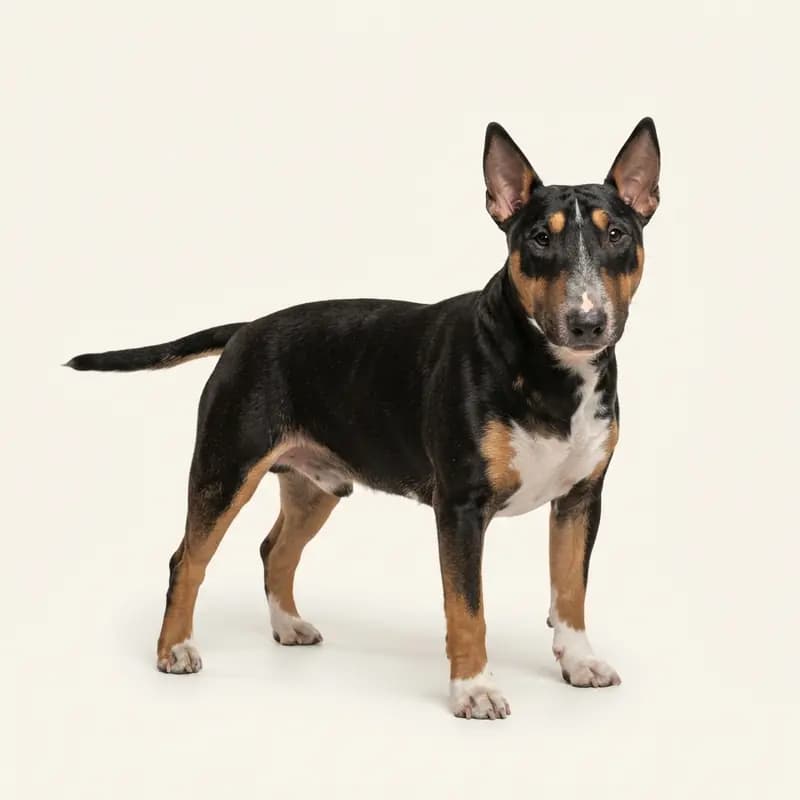 三色的成年迷你斗牛犬