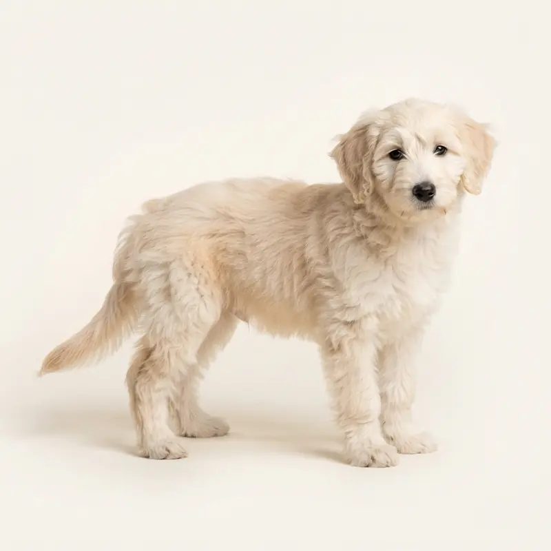Bordoodle puppy in 奶油色