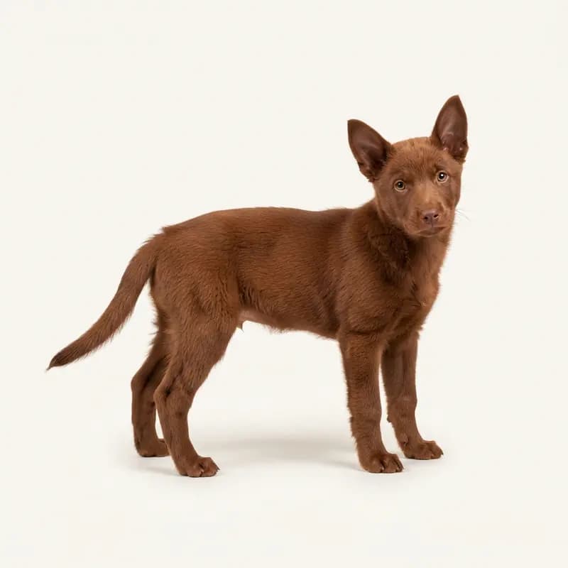 工作凯尔比犬 Welpe in 红色