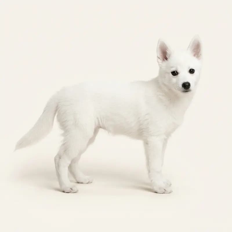 阿拉斯加克利凯犬 Welpe in 白色