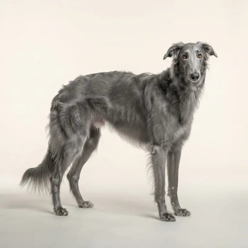 灰色的成年俄罗斯猎狼犬