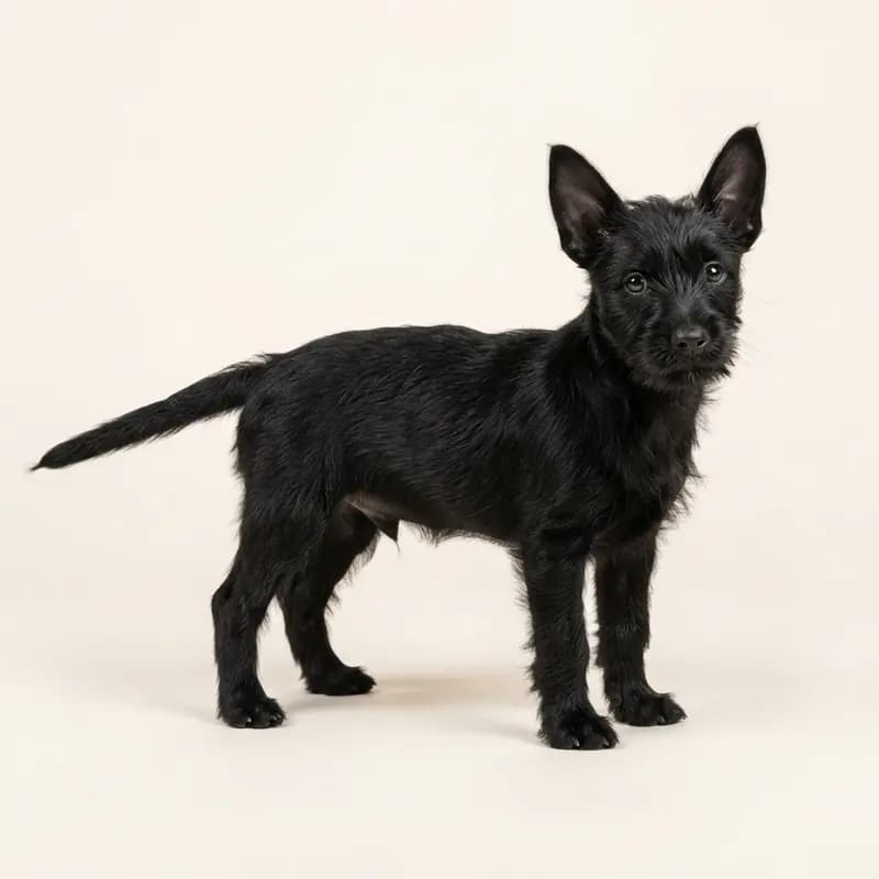 Podenco portugués pequeño de pelo duro Welpe in Negro