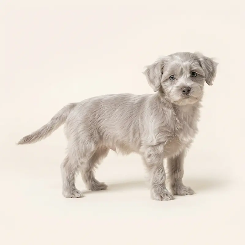 Morkie puppy in 银色