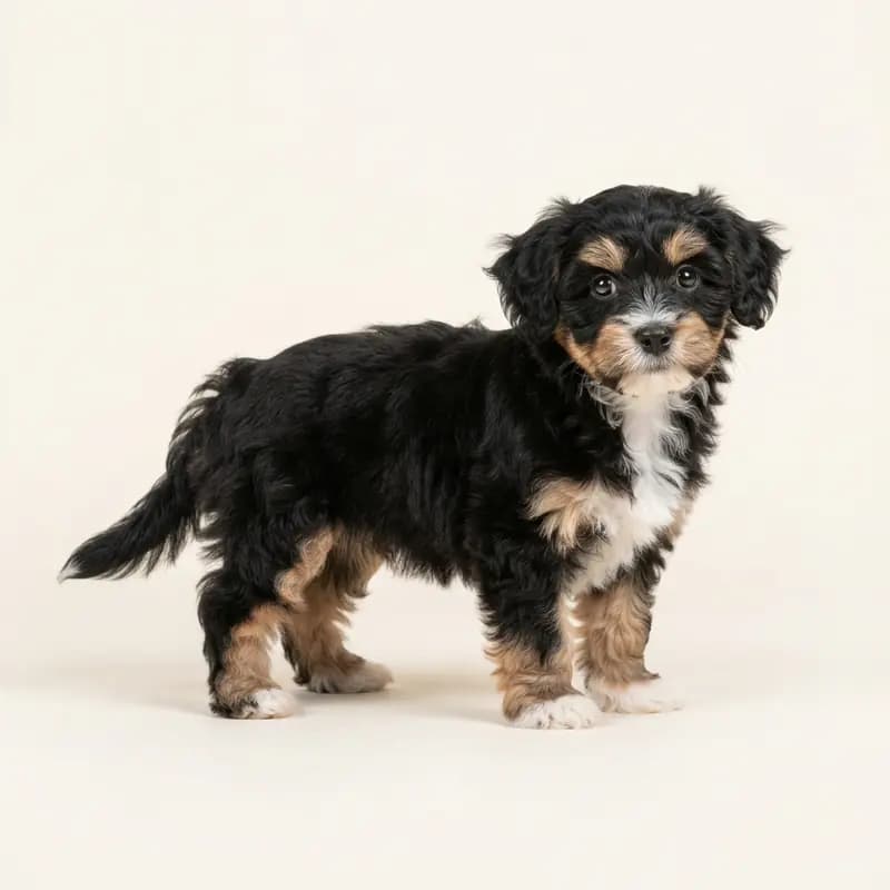 马耳他贵宾犬（马耳他犬 x 贵宾犬） Welpe in 三色