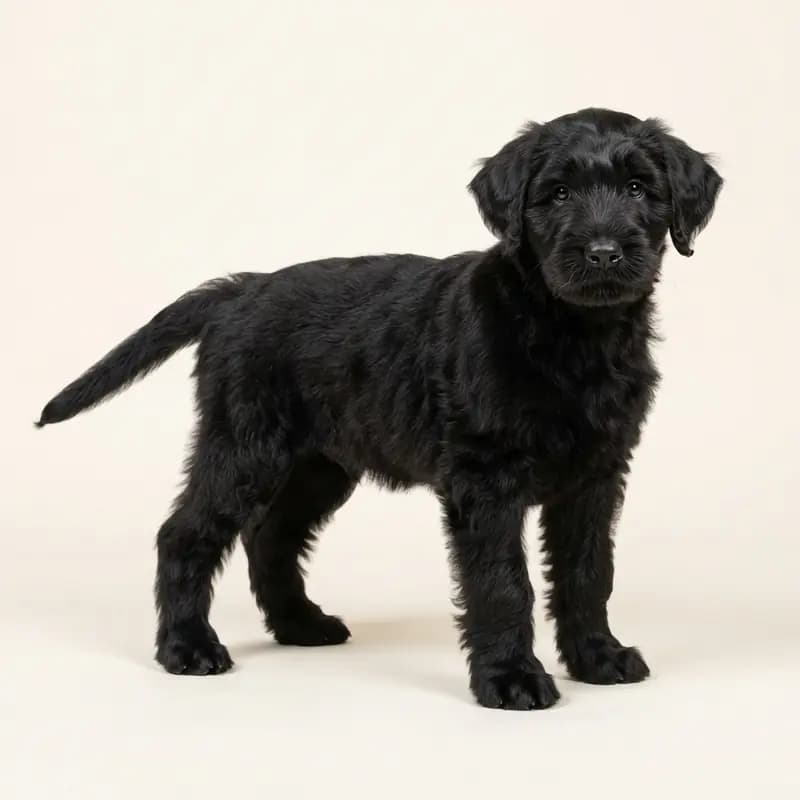 Black Russian Terrier puppy in Black