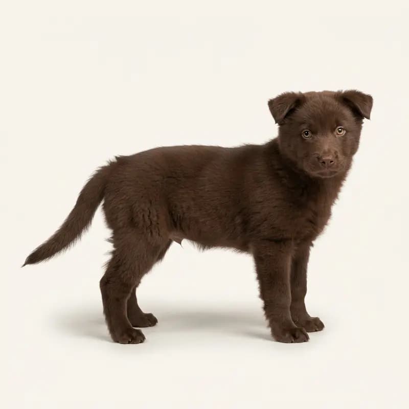 冰岛牧羊犬 Welpe in 巧克力色