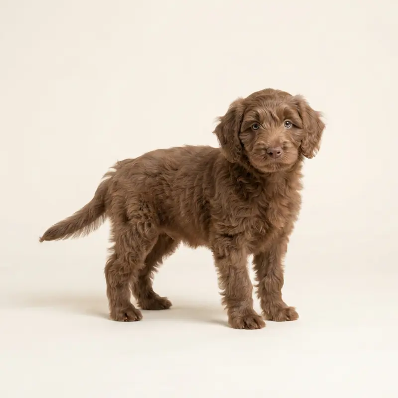 Bordoodle puppy in 棕色