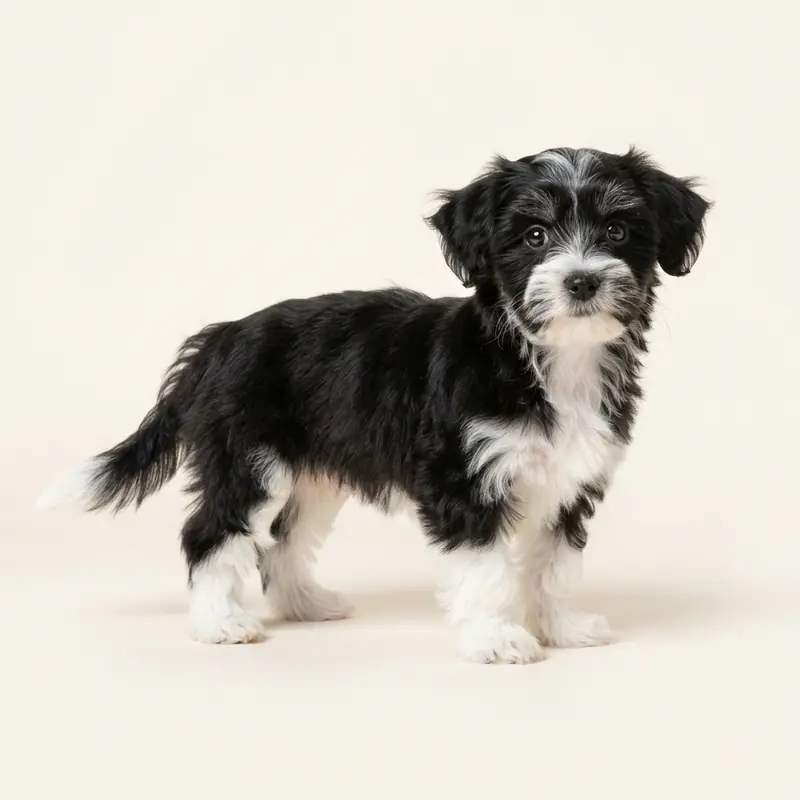 Morkie puppy in 黑白色