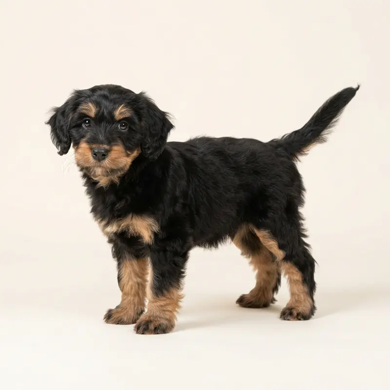 Cucciolo di Terrier tibetano color Nero focato