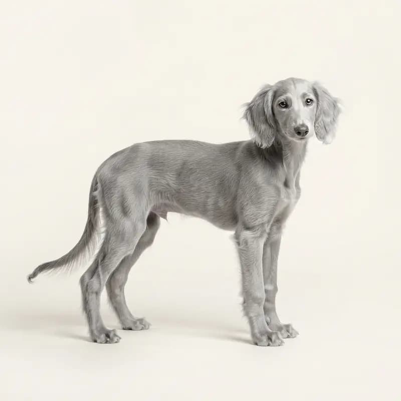 萨路基猎犬 Welpe in 银色
