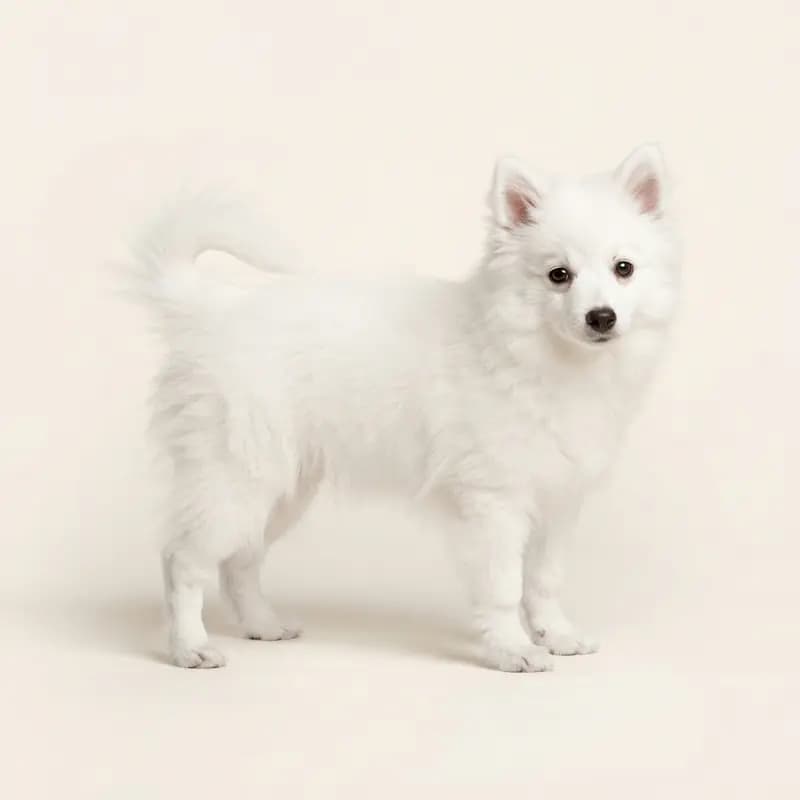 Small Spitz puppy in White
