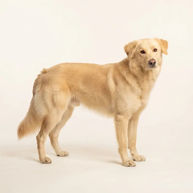 黄色的成年阿尔卑斯牧羊犬