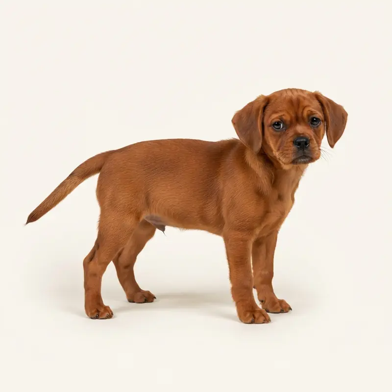 Puggle puppy in 红色