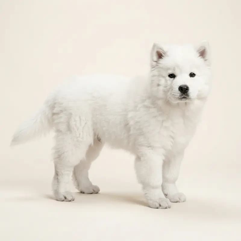 松狮犬 Welpe in 白色