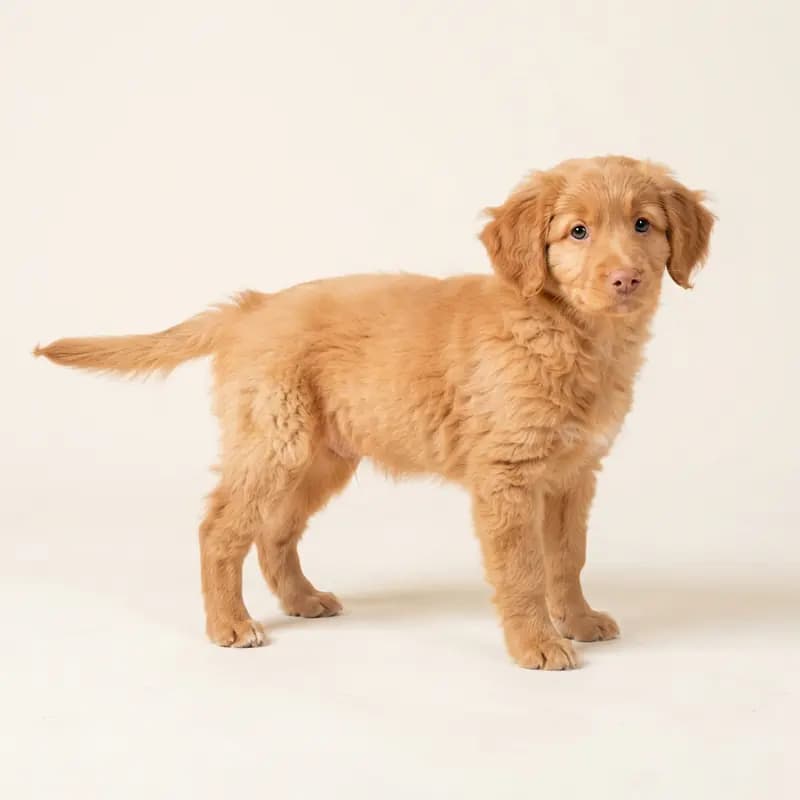 Tollerdoodle (Nova scotia Duck Tolling Retriever x Puddel) Welpe in Abrikos
