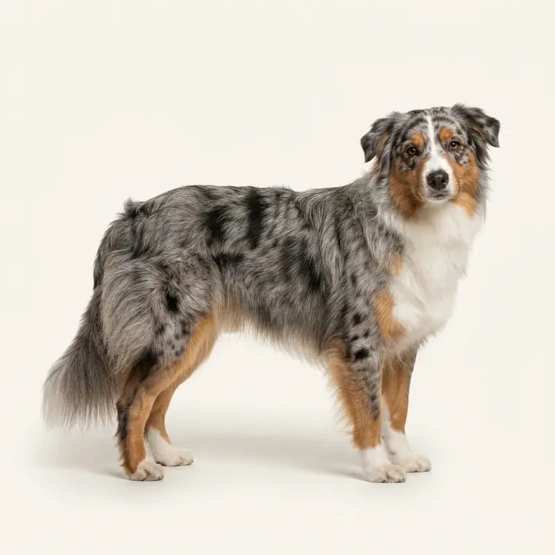 蓝色大理石（Blue Merle）的成年阿尔卑斯牧羊犬