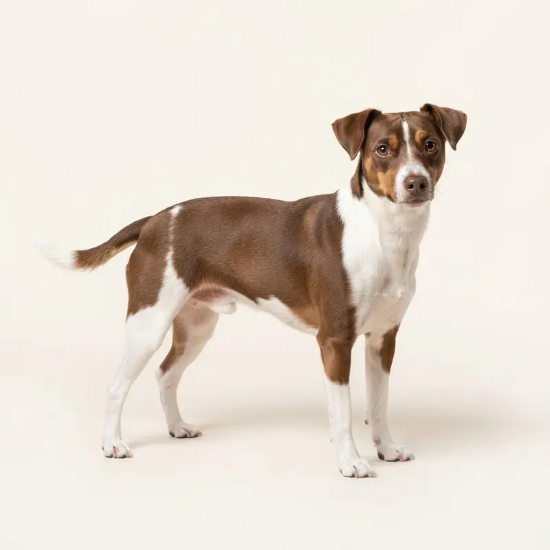 Rat Terrier adulto in Bianco e marrone
