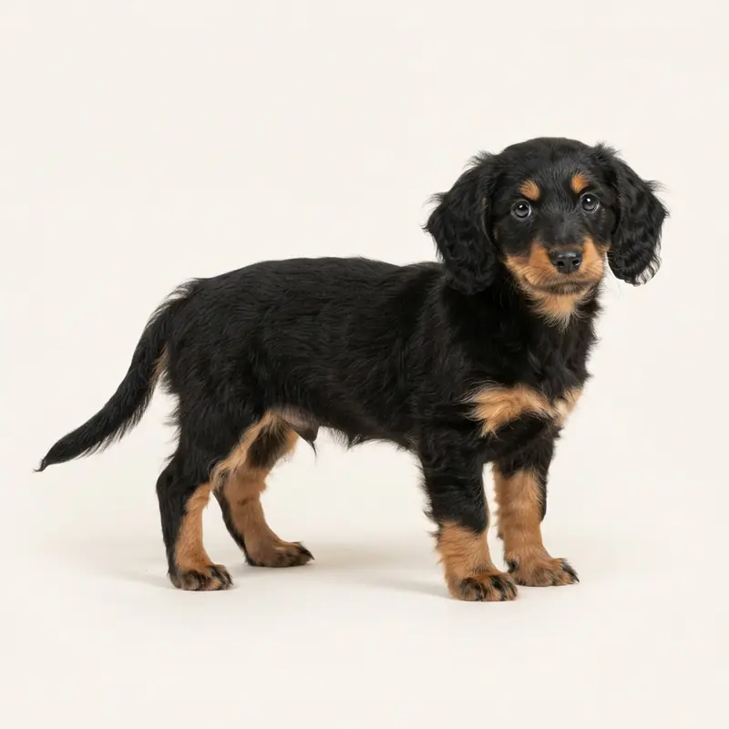 Doxiepoo puppy in 黑褐双色