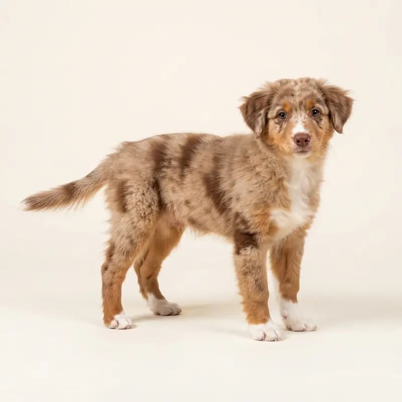 澳洲牧羊拉布拉多犬（澳大利亚牧羊犬 x 拉布拉多犬） Welpe in 红色大理石（Red Merle）