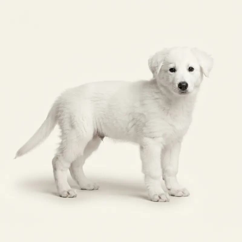 加拿大牧羊犬 Welpe in 白色
