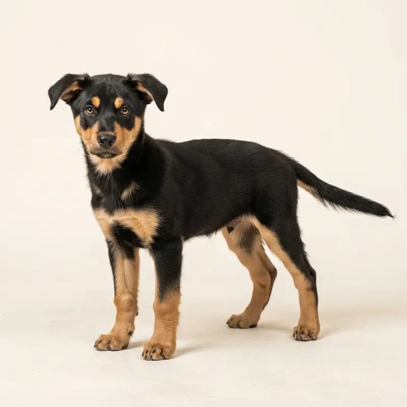 卡罗莱纳犬 Welpe in 黑褐双色