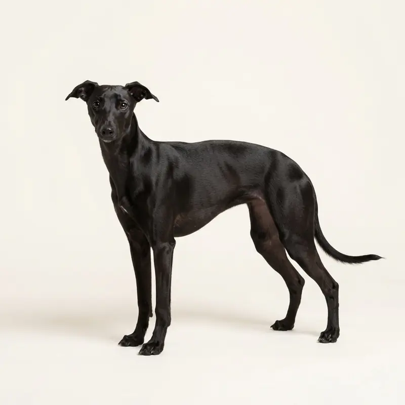 黑色的成年惠比特犬