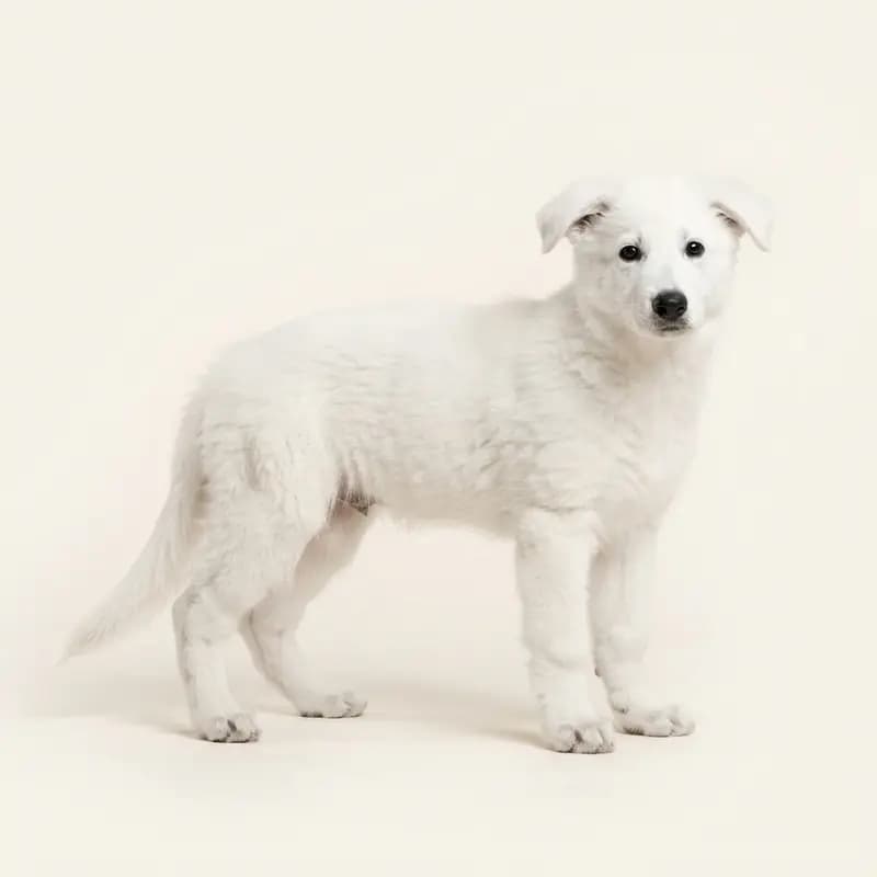 Eski Alman Çoban Köpeği Welpe in Beyaz