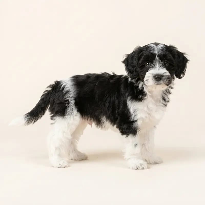 Yorkiepoo (Jorkšírský teriér x Pudl) Welpe in Černobílá