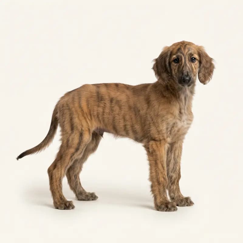 Afghanischer Windhund Welpe in Gestromt