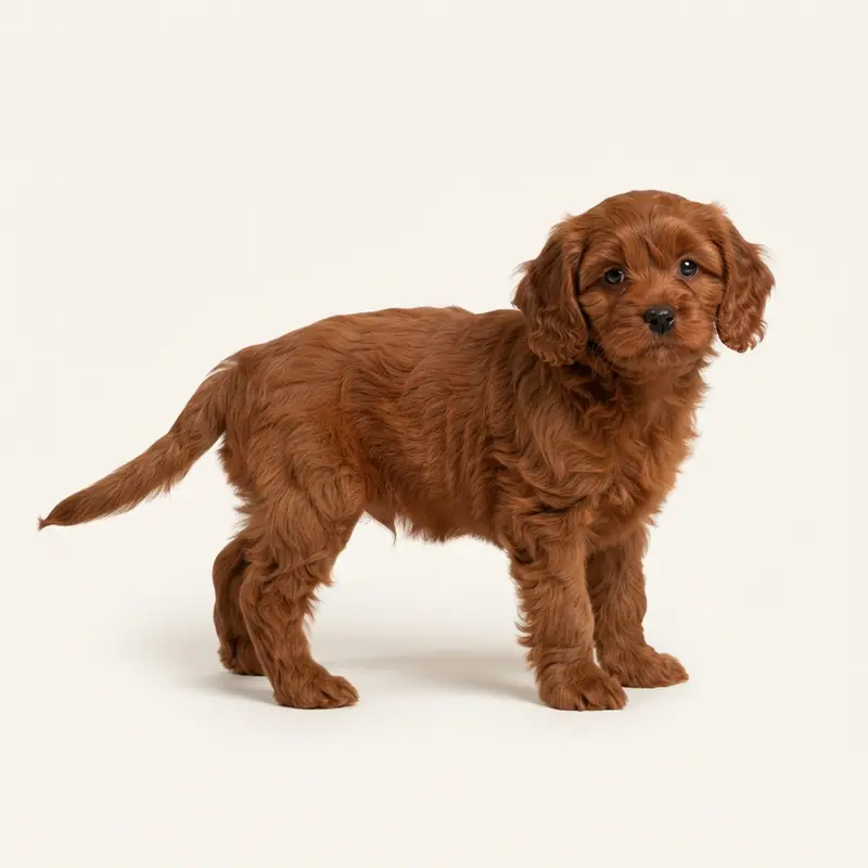 Cavachon puppy in 红色