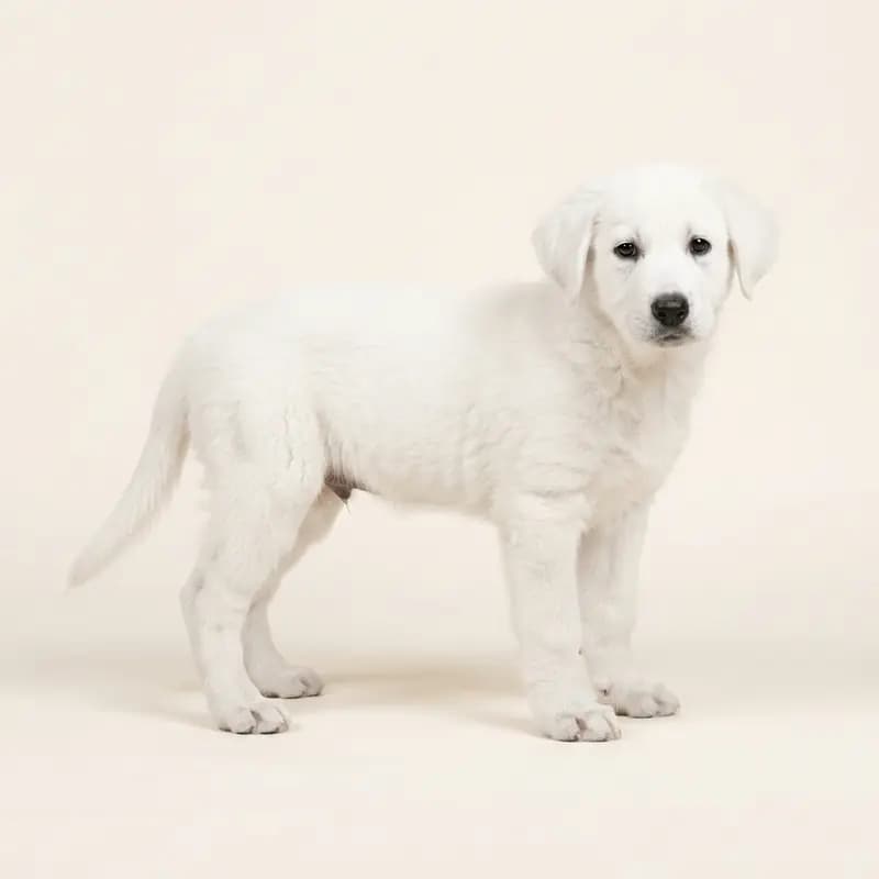 Transmontano Shepherd Dog (Cão de Gado Transmontano) puppy in White