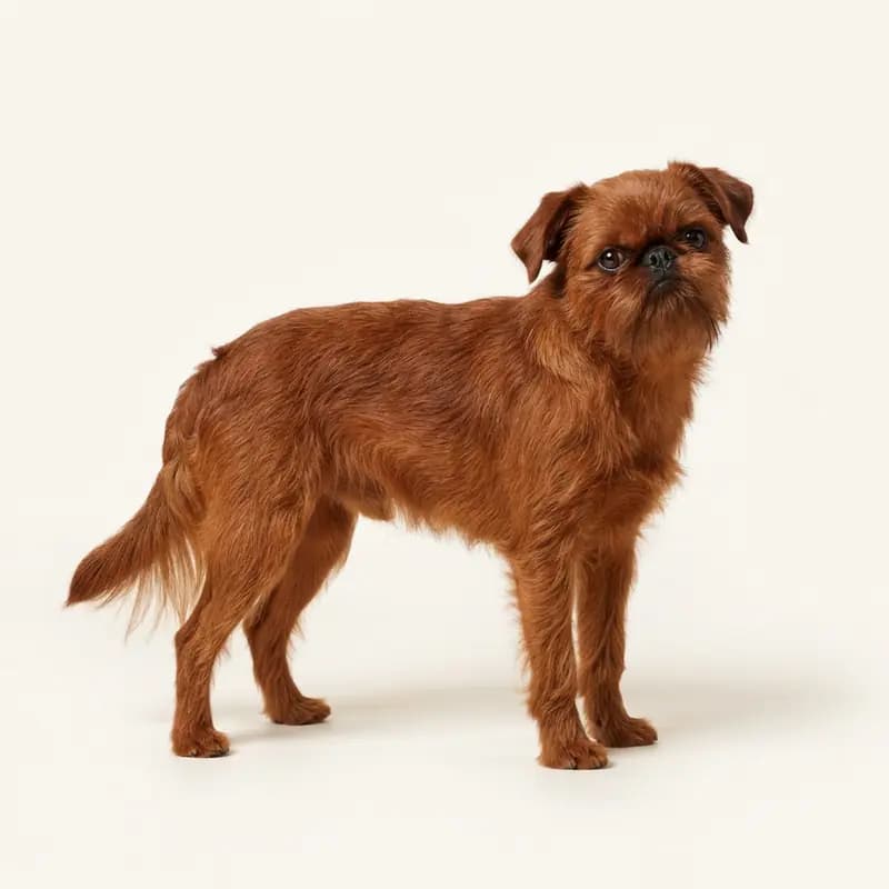 红色的成年布鲁塞尔格里芬犬