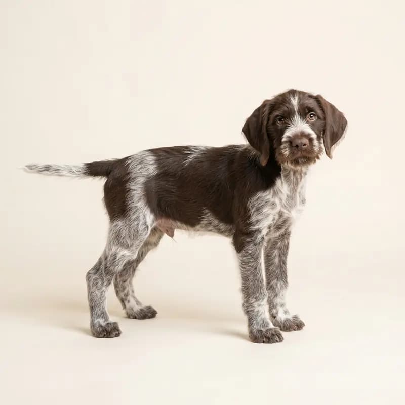 德国粗毛指示犬 Welpe in 棕白色