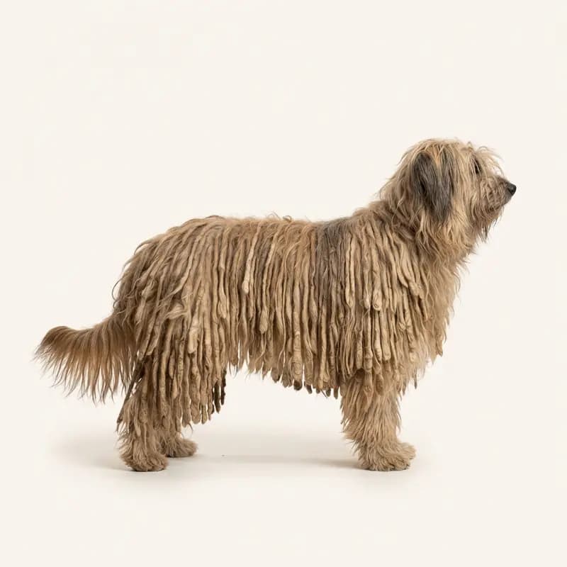 绳状毛毛型的比利牛斯牧羊犬（长毛）