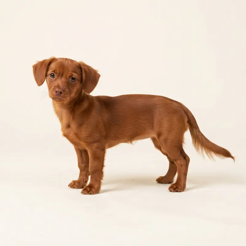Chiweenie puppy in 红色