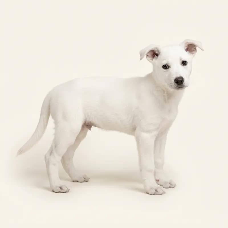 卡罗莱纳犬 Welpe in 白色