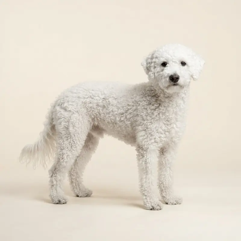 Volwassen Spaanse waterhond in Wit