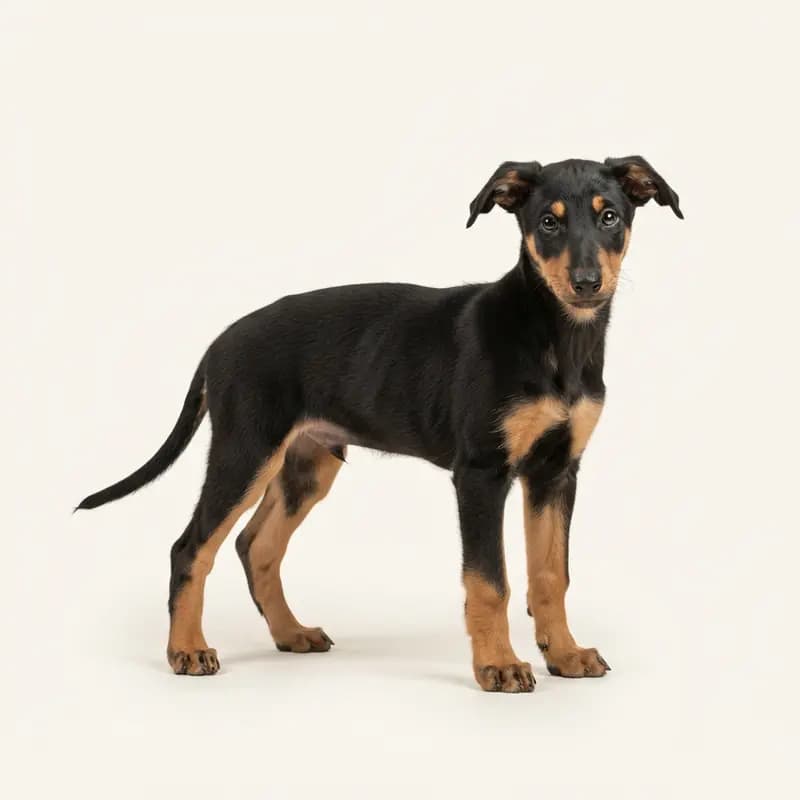 波兰灵缇犬 Welpe in 黑褐双色
