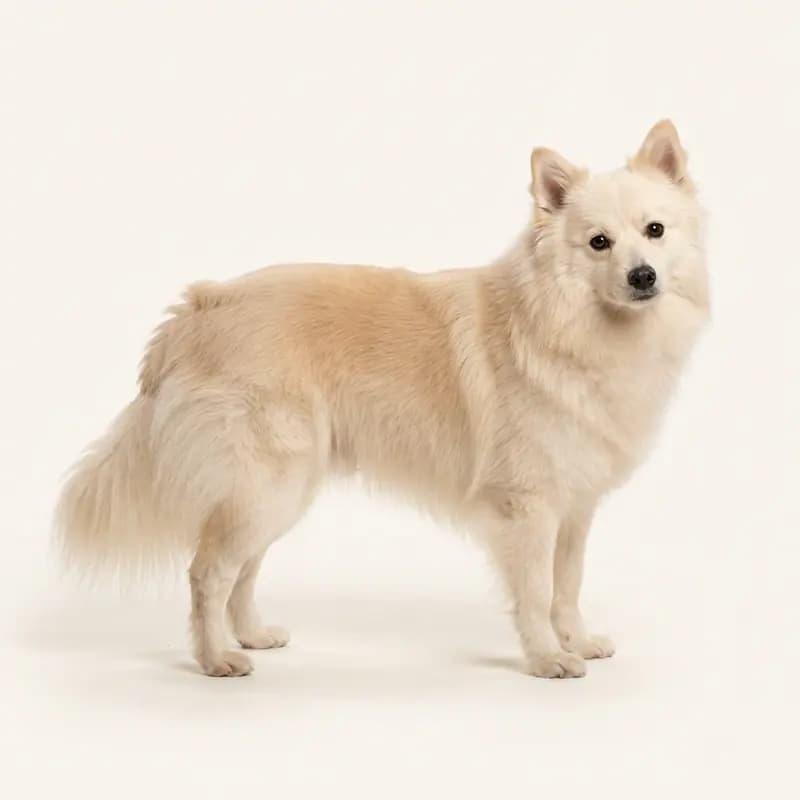 奶油色的成年美国爱斯基摩犬